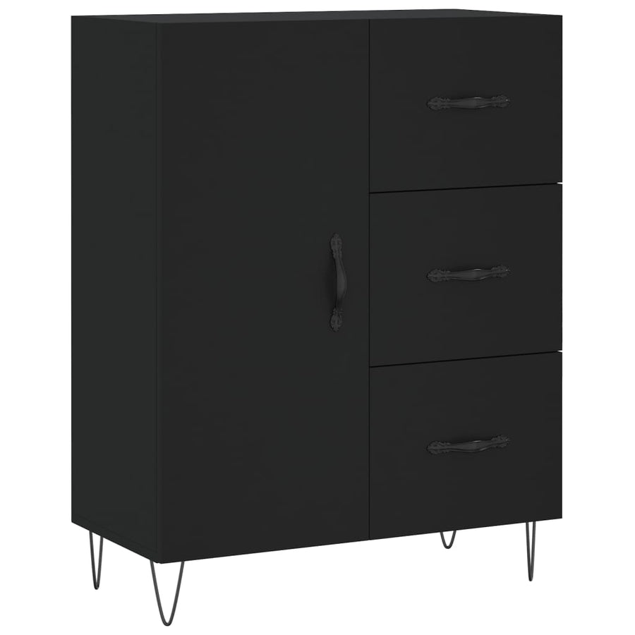Dressoir 69,5X34X90 Cm Bewerkt Hout Zwart
