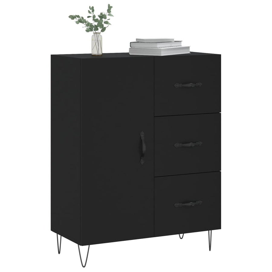Dressoir 69,5X34X90 Cm Bewerkt Hout Zwart