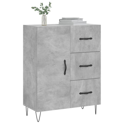 Dressoir 69,5X34X90 Cm Bewerkt Hout Betongrijs