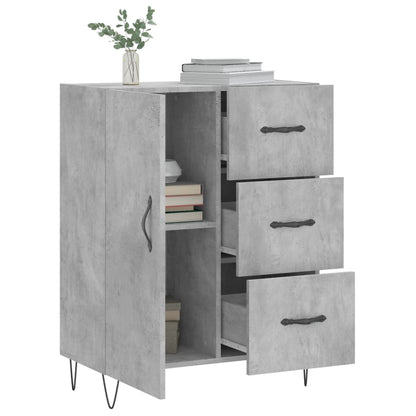 Dressoir 69,5X34X90 Cm Bewerkt Hout Betongrijs