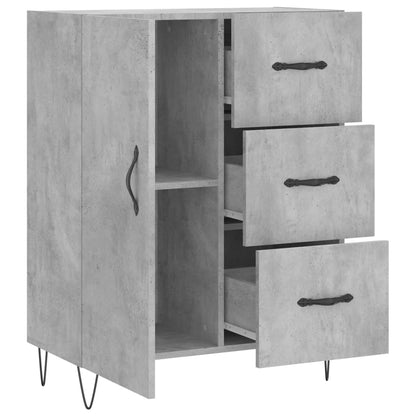 Dressoir 69,5X34X90 Cm Bewerkt Hout Betongrijs