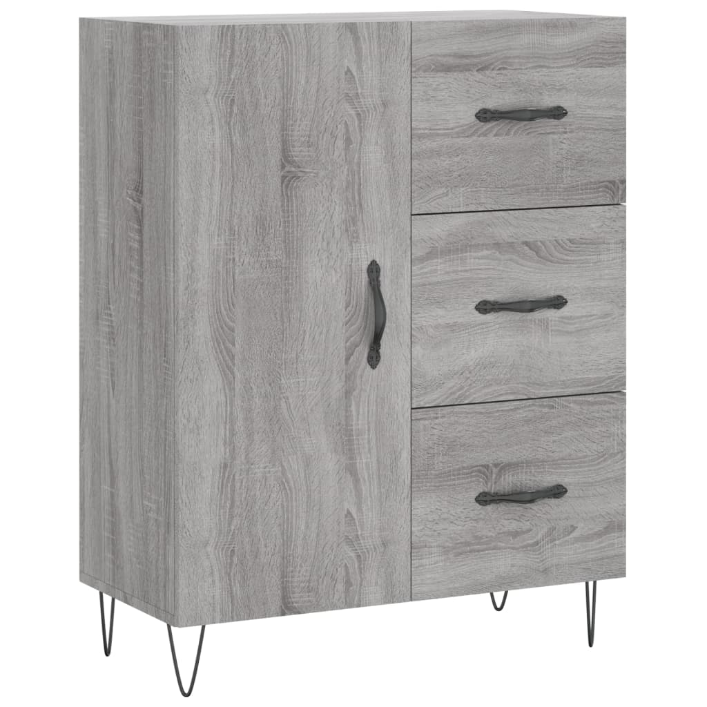 Dressoir 69,5X34X90 Cm Bewerkt Hout Grijs Sonoma Eikenkleurig