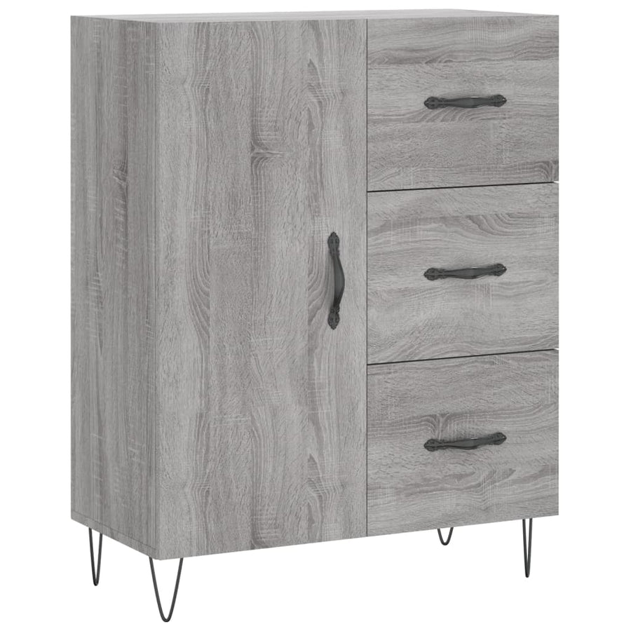 Dressoir 69,5X34X90 Cm Bewerkt Hout Grijs Sonoma Eikenkleurig