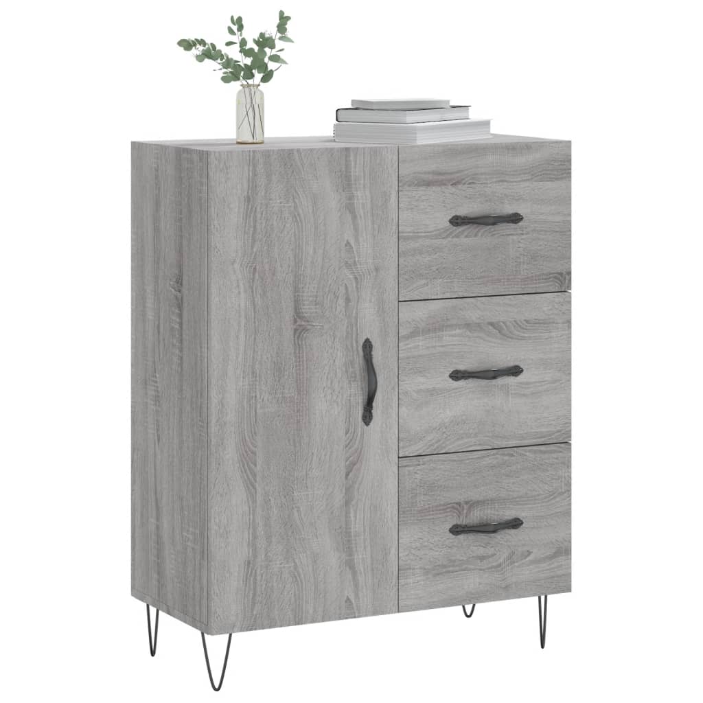 Dressoir 69,5X34X90 Cm Bewerkt Hout Grijs Sonoma Eikenkleurig