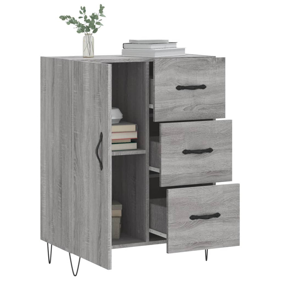 Dressoir 69,5X34X90 Cm Bewerkt Hout Grijs Sonoma Eikenkleurig