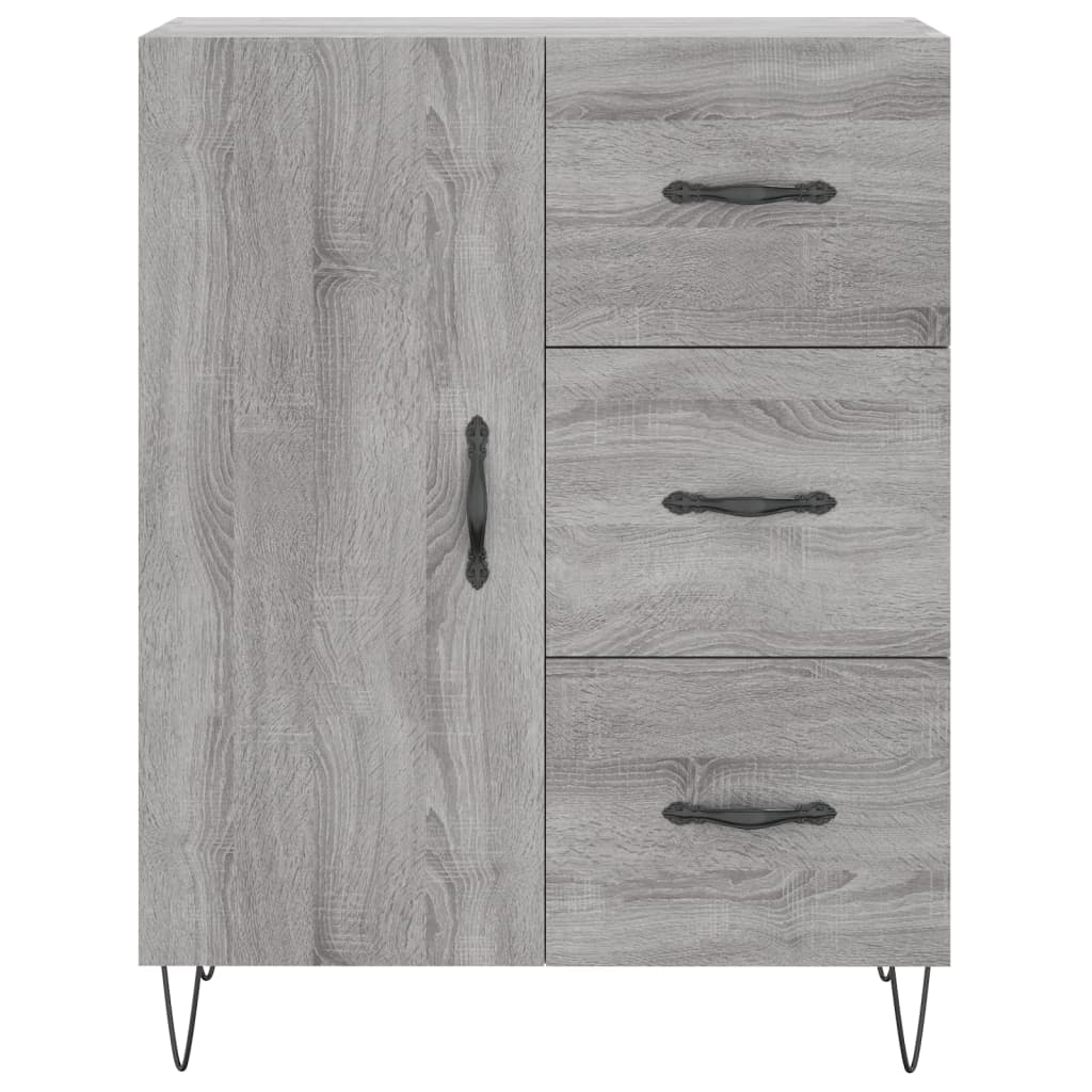 Dressoir 69,5X34X90 Cm Bewerkt Hout Grijs Sonoma Eikenkleurig