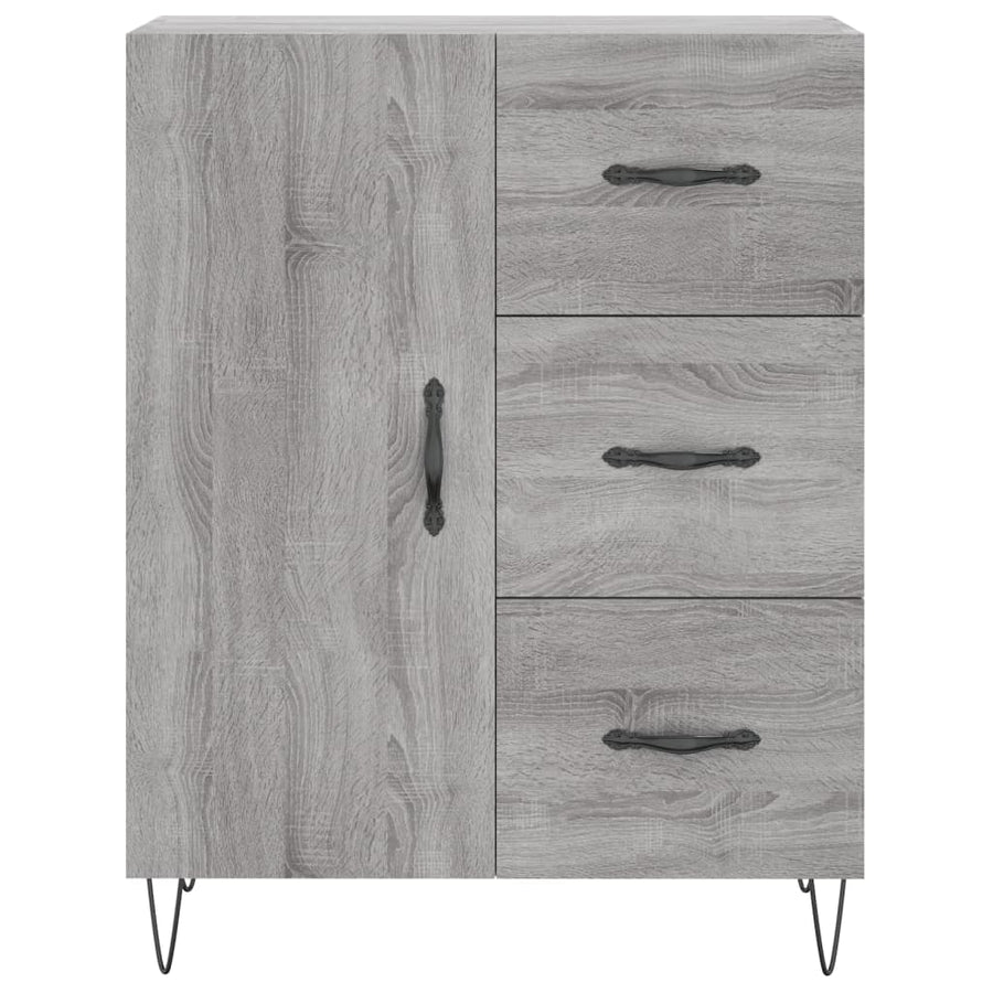 Dressoir 69,5X34X90 Cm Bewerkt Hout Grijs Sonoma Eikenkleurig