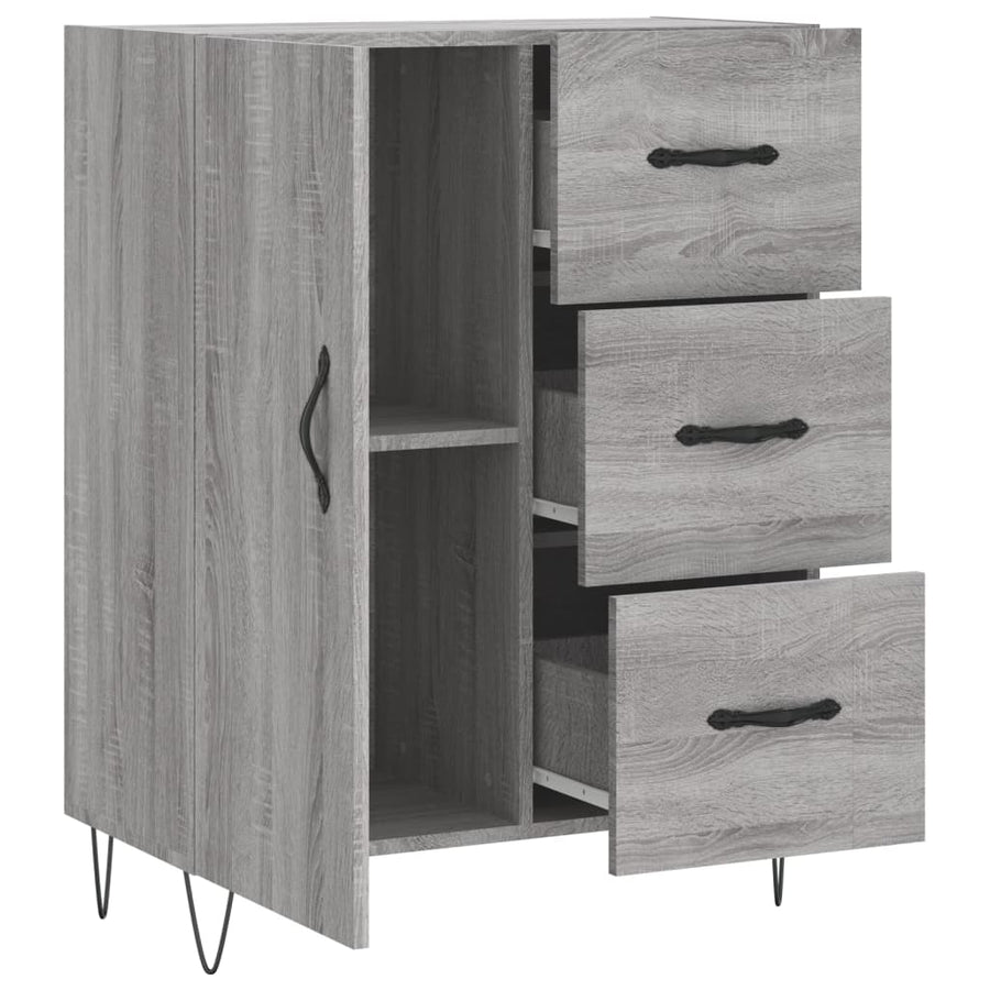 Dressoir 69,5X34X90 Cm Bewerkt Hout Grijs Sonoma Eikenkleurig