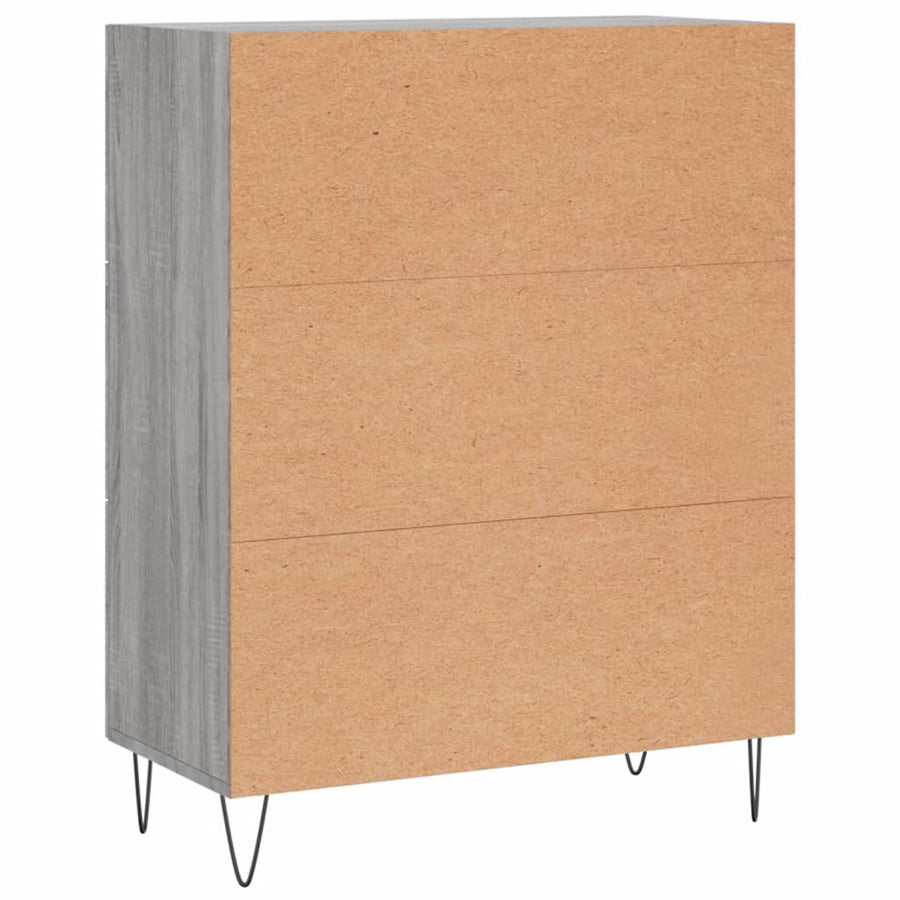 Dressoir 69,5X34X90 Cm Bewerkt Hout Grijs Sonoma Eikenkleurig