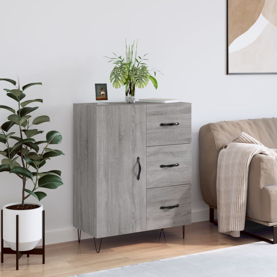 Dressoir 69,5X34X90 Cm Bewerkt Hout Grijs Sonoma Eikenkleurig