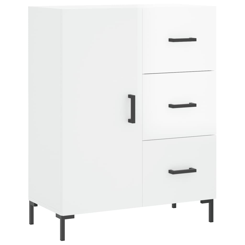 Dressoir 69,5X34X90 Cm Bewerkt Hout Hoogglans Wit