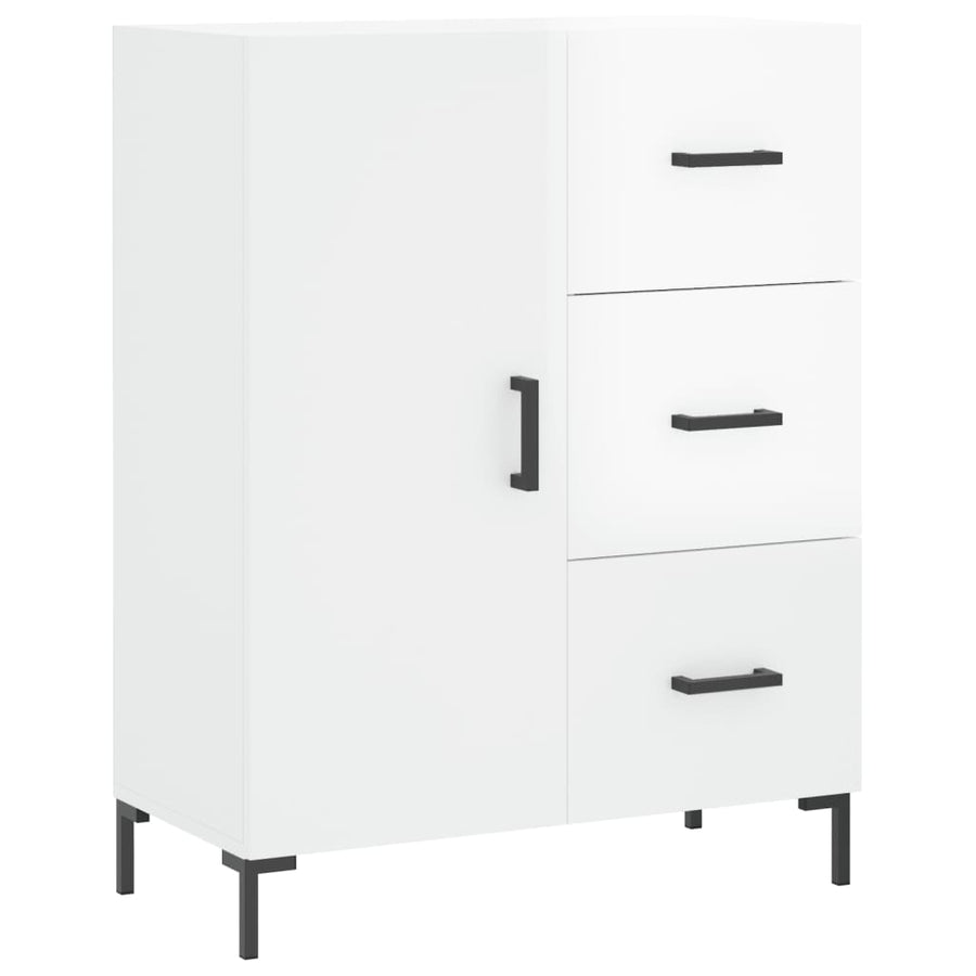 Dressoir 69,5X34X90 Cm Bewerkt Hout Hoogglans Wit