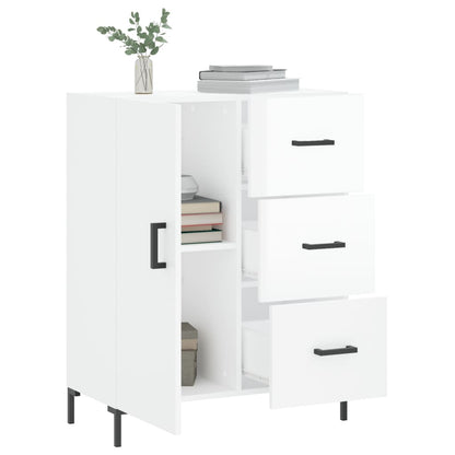 Dressoir 69,5X34X90 Cm Bewerkt Hout Hoogglans Wit