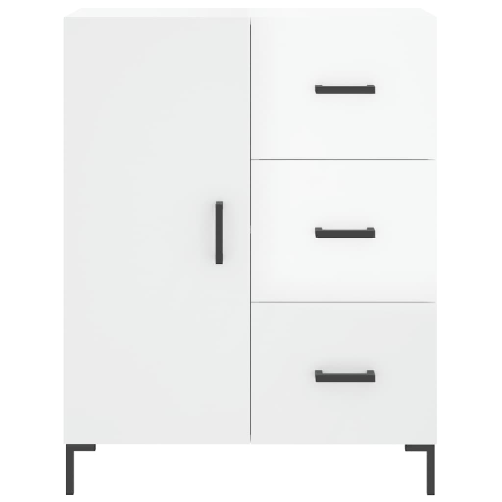 Dressoir 69,5X34X90 Cm Bewerkt Hout Hoogglans Wit