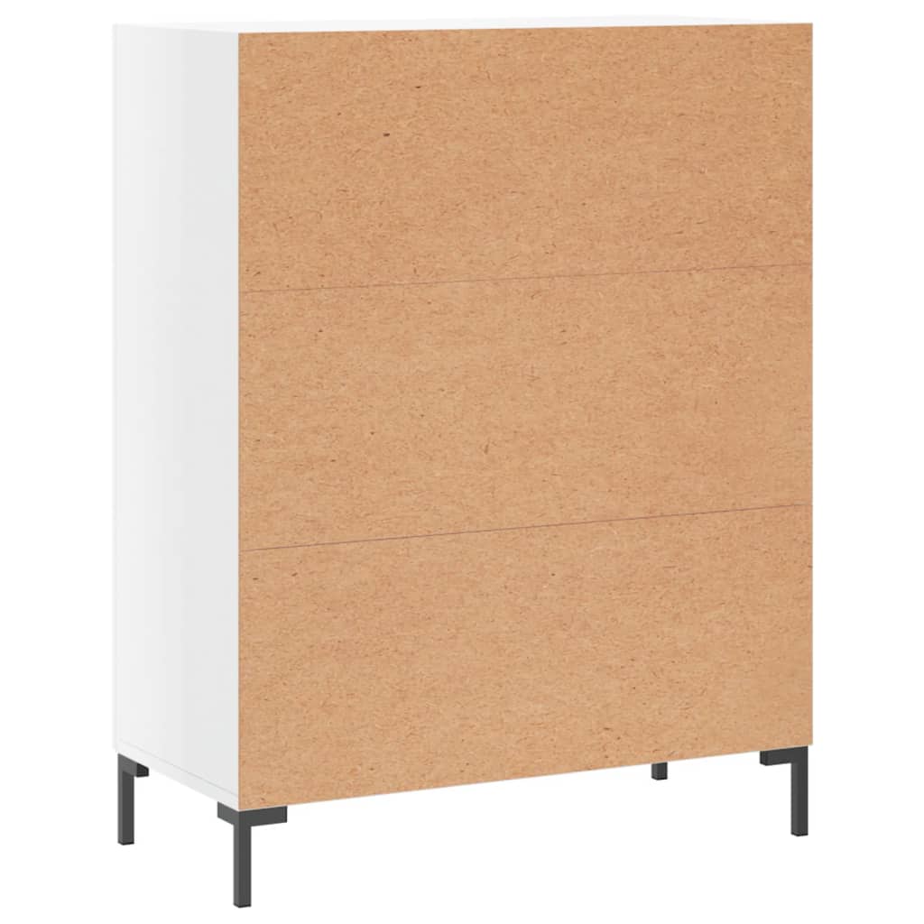 Dressoir 69,5X34X90 Cm Bewerkt Hout Hoogglans Wit