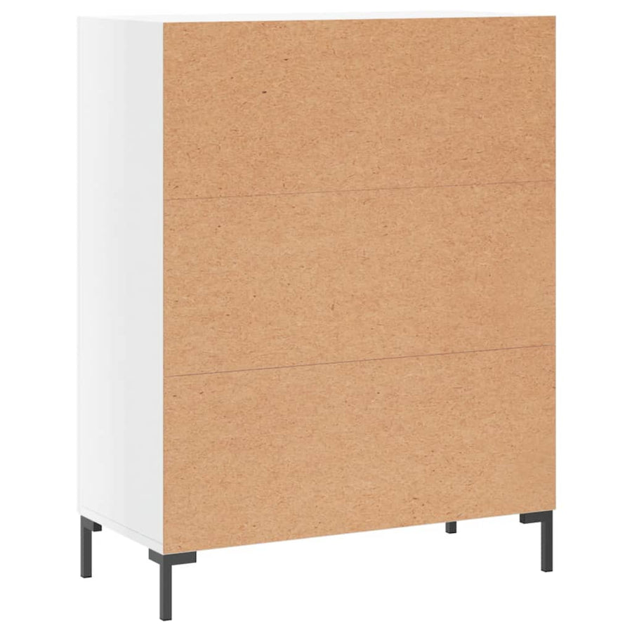 Dressoir 69,5X34X90 Cm Bewerkt Hout Hoogglans Wit