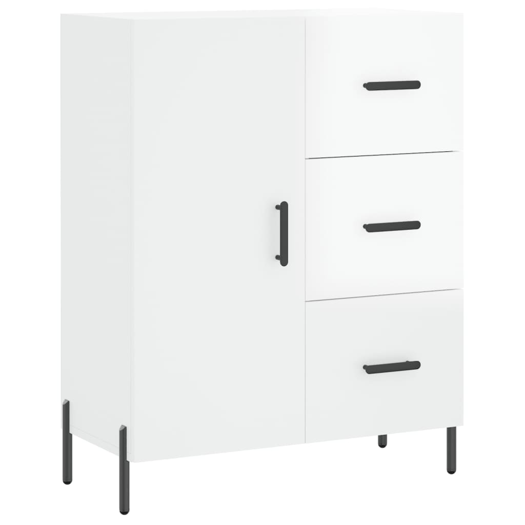 Dressoir 69,5X34X90 Cm Bewerkt Hout Hoogglans Wit