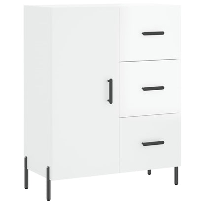 Dressoir 69,5X34X90 Cm Bewerkt Hout Hoogglans Wit