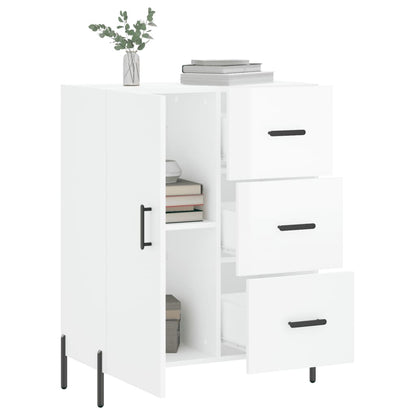 Dressoir 69,5X34X90 Cm Bewerkt Hout Hoogglans Wit