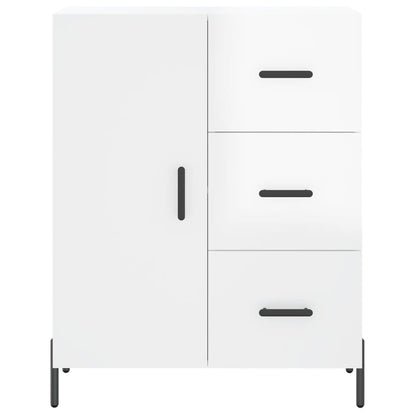 Dressoir 69,5X34X90 Cm Bewerkt Hout Hoogglans Wit