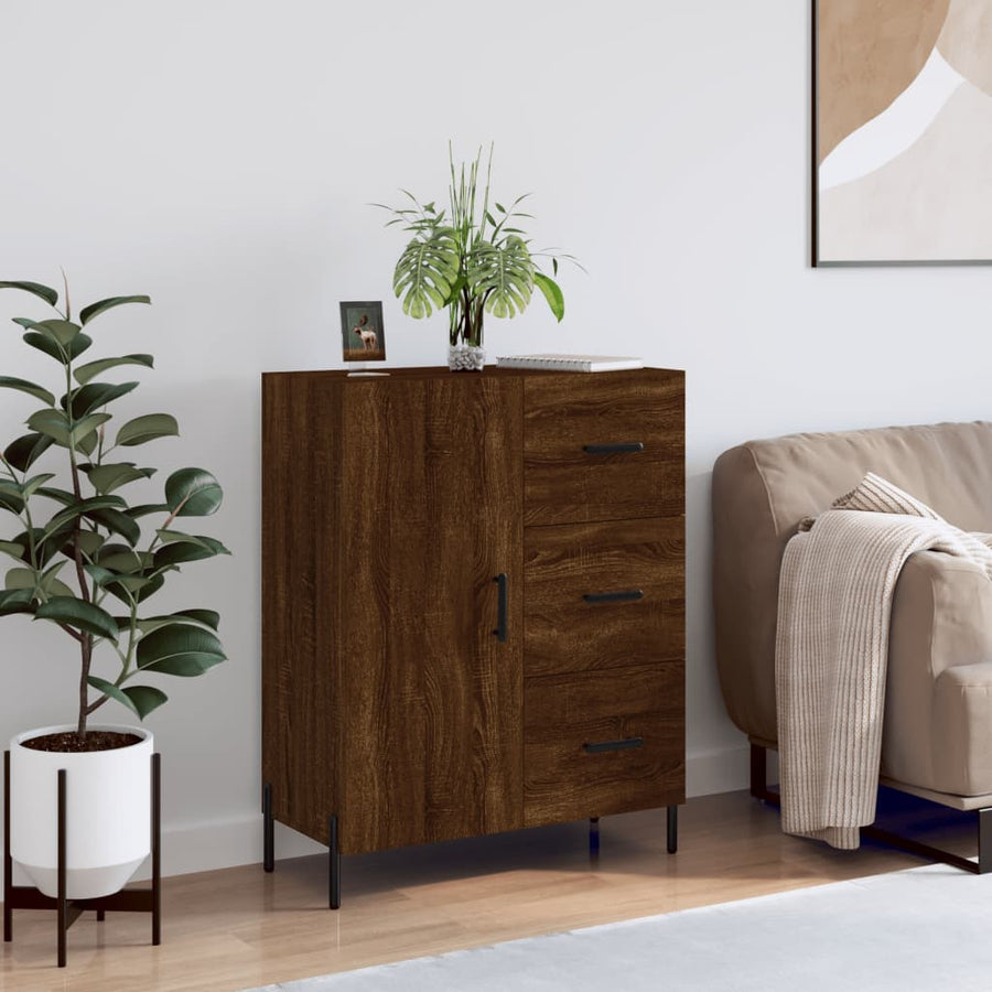 Dressoir 69,5X34X90 Cm Bewerkt Hout Bruin Eikenkleur