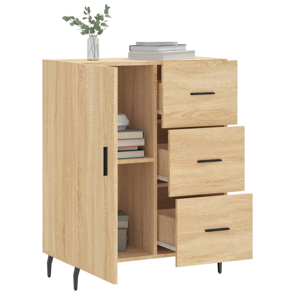Dressoir 69,5X34X90 Cm Bewerkt Hout Sonoma Eikenkleurig