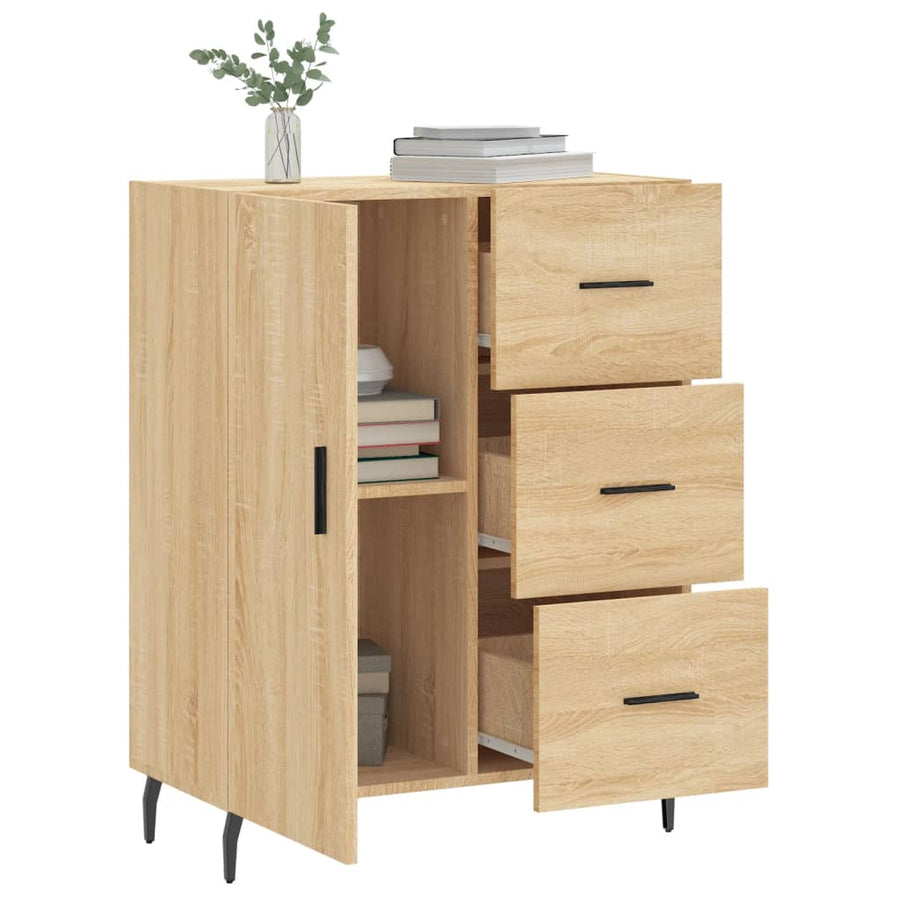 Dressoir 69,5X34X90 Cm Bewerkt Hout Sonoma Eikenkleurig