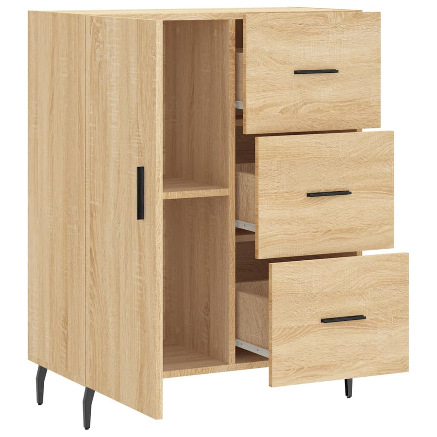 Dressoir 69,5X34X90 Cm Bewerkt Hout Sonoma Eikenkleurig