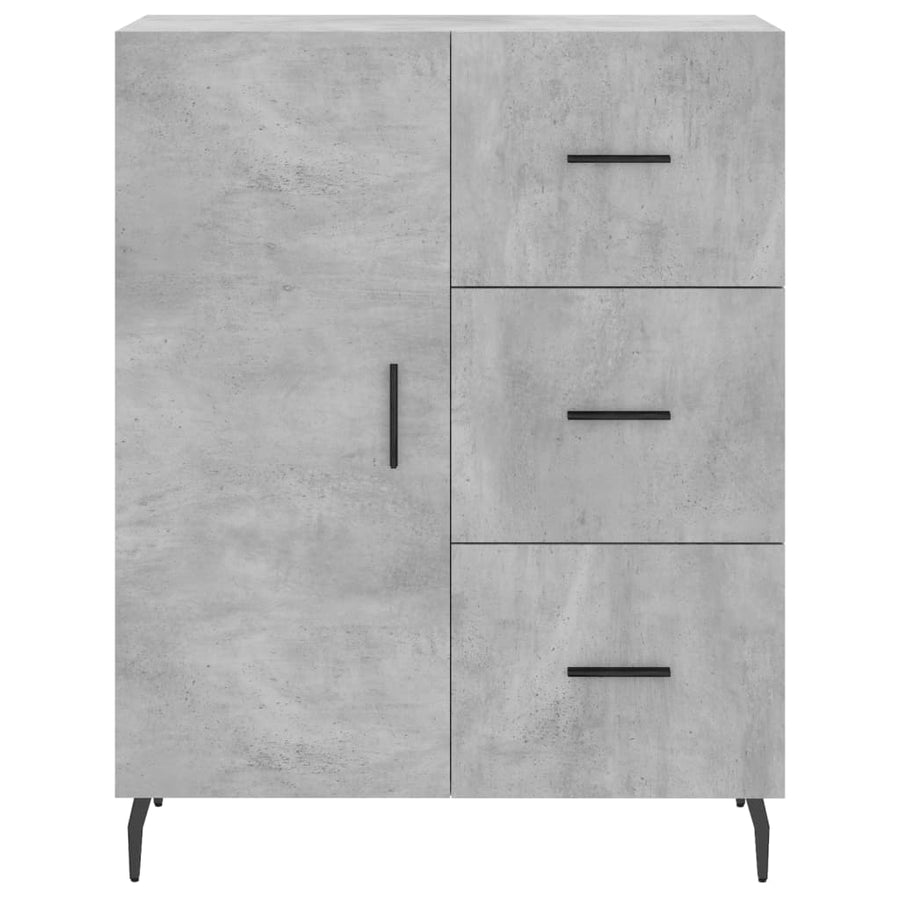 Dressoir 69,5X34X90 Cm Bewerkt Hout Betongrijs