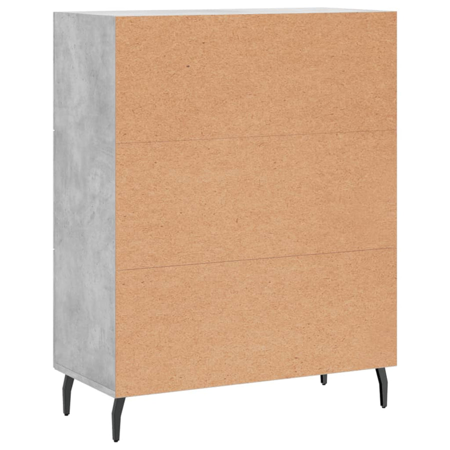 Dressoir 69,5X34X90 Cm Bewerkt Hout Betongrijs