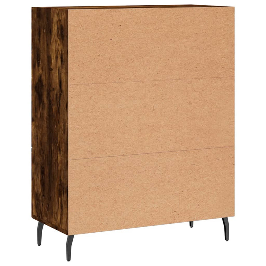 Dressoir 69,5X34X90 Cm Bewerkt Hout Gerookt Eikenkleurig