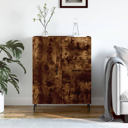 Dressoir 69,5X34X90 Cm Bewerkt Hout Gerookt Eikenkleurig