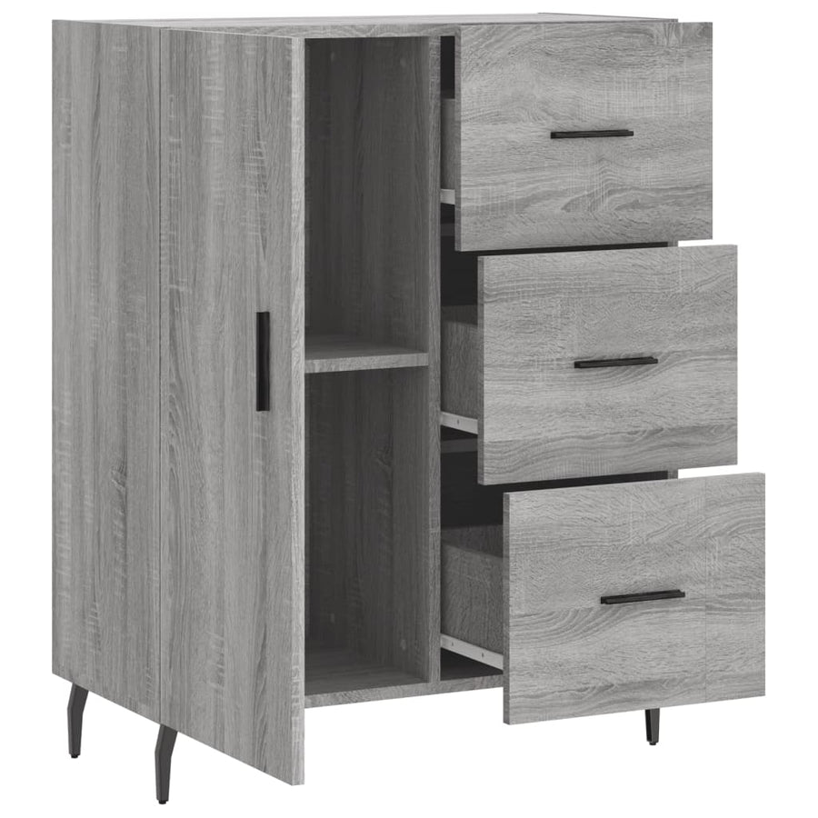 Dressoir 69,5X34X90 Cm Bewerkt Hout Grijs Sonoma Eikenkleurig