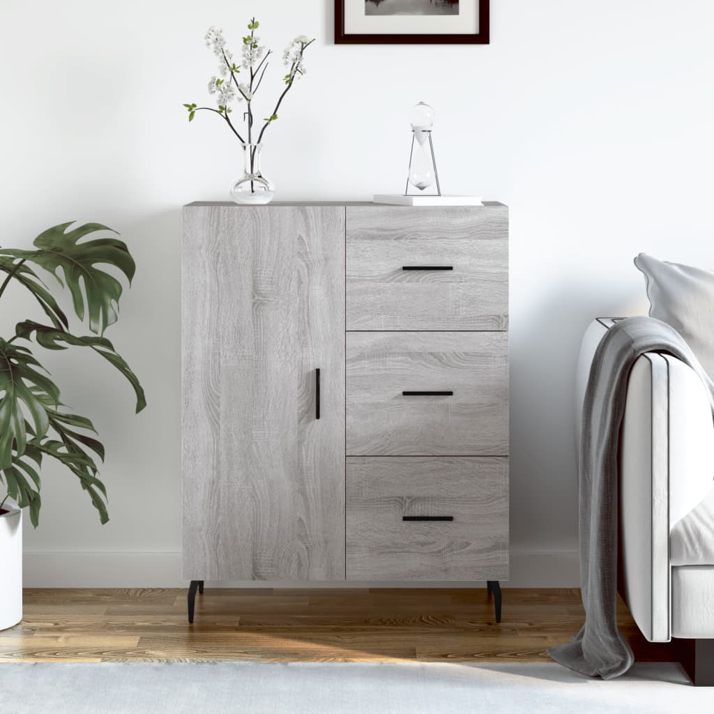 Dressoir 69,5X34X90 Cm Bewerkt Hout Grijs Sonoma Eikenkleurig