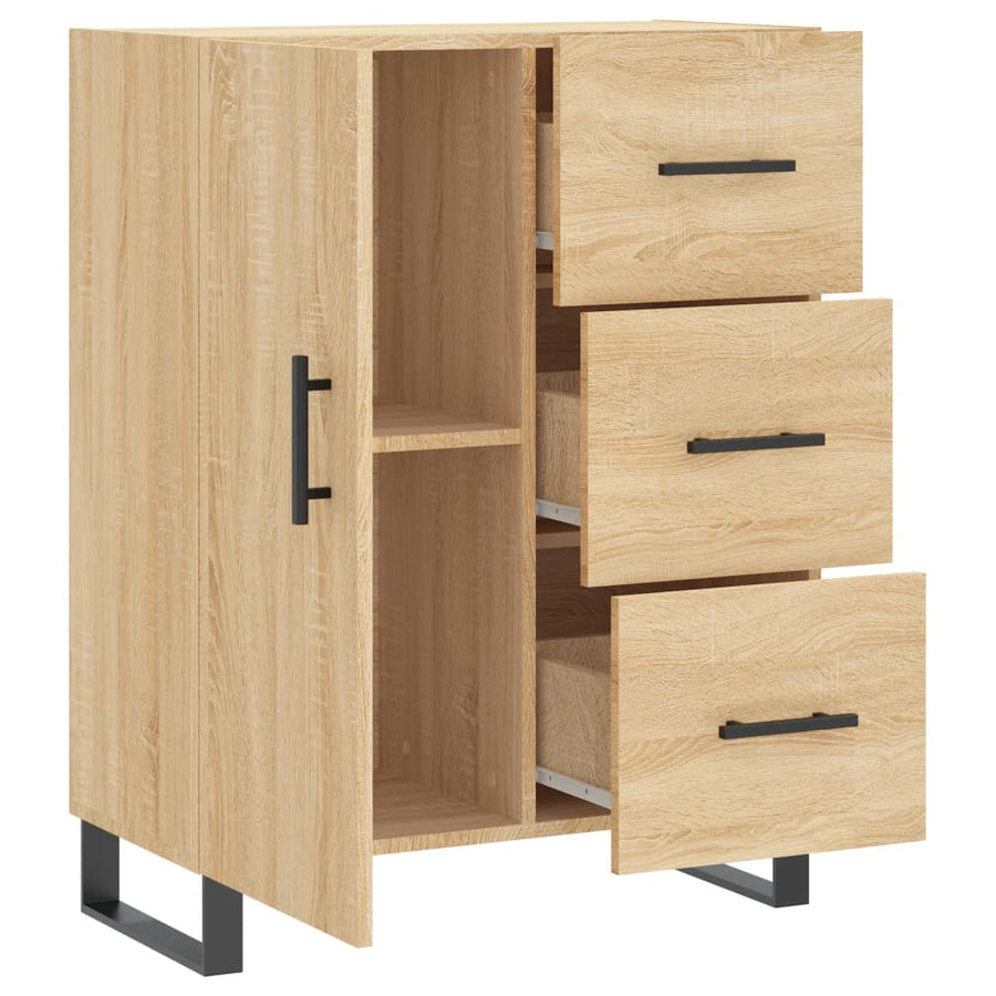 Dressoir 69,5X34X90 Cm Bewerkt Hout Kleurig Sonoma eiken