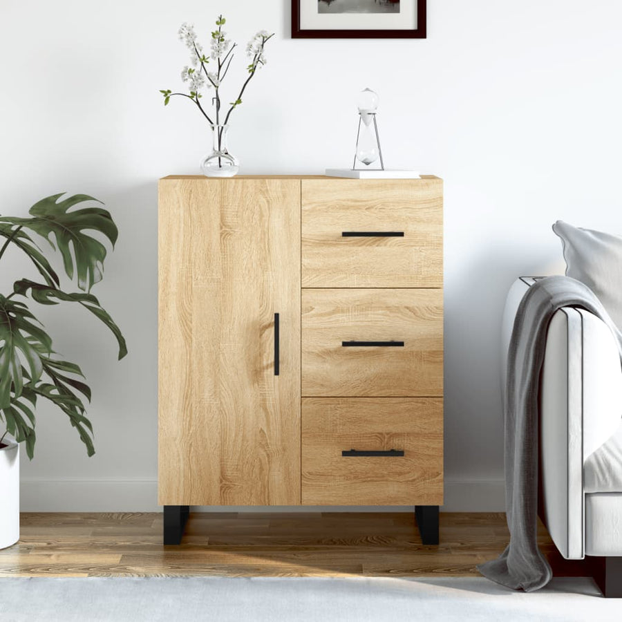 Dressoir 69,5X34X90 Cm Bewerkt Hout Kleurig Sonoma eiken