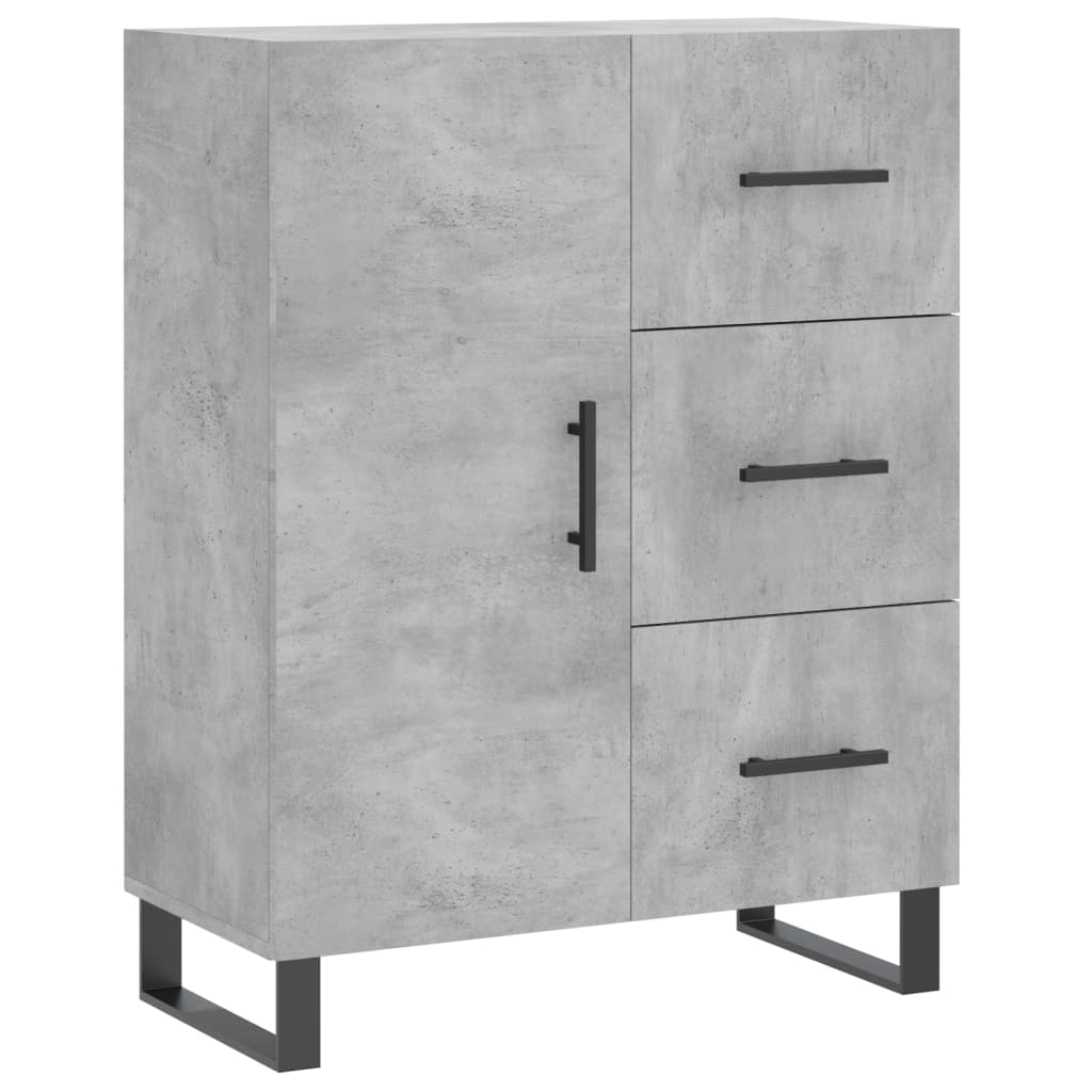 Dressoir 69,5X34X90 Cm Bewerkt Hout Betongrijs