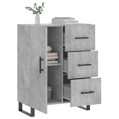 Dressoir 69,5X34X90 Cm Bewerkt Hout Betongrijs