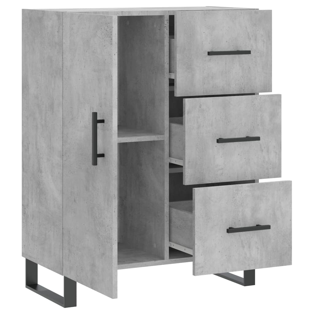 Dressoir 69,5X34X90 Cm Bewerkt Hout Betongrijs