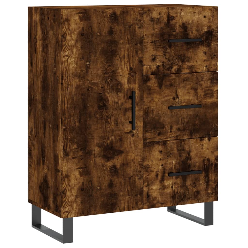 Dressoir 69,5X34X90 Cm Bewerkt Hout Kleurig Gerookt eiken