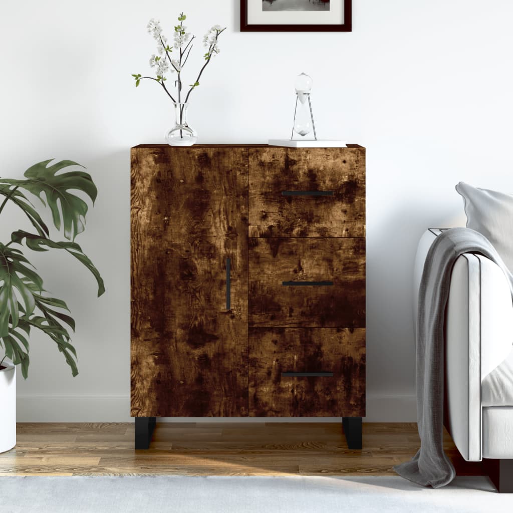 Dressoir 69,5X34X90 Cm Bewerkt Hout Kleurig Gerookt eiken