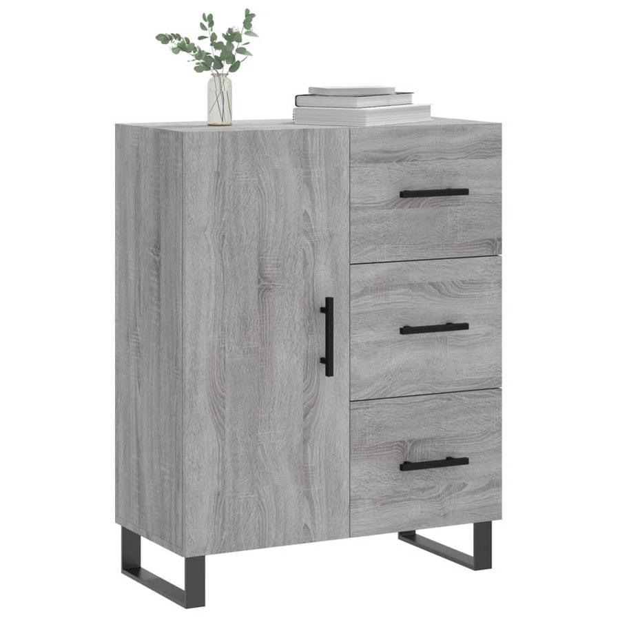 Dressoir 69,5X34X90 Cm Bewerkt Hout Grijs Sonoma Eikenkleurig