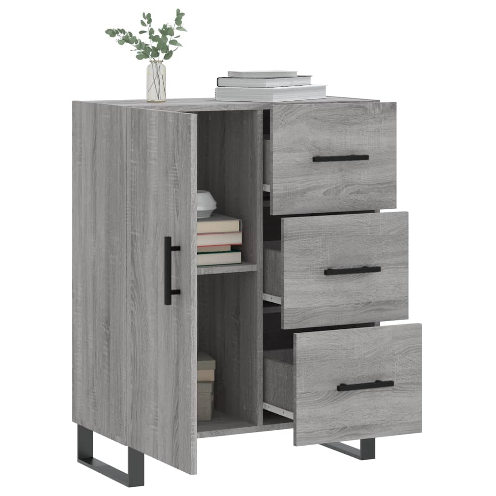 Dressoir 69,5X34X90 Cm Bewerkt Hout Grijs Sonoma Eikenkleurig