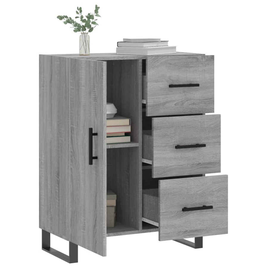 Dressoir 69,5X34X90 Cm Bewerkt Hout Grijs Sonoma Eikenkleurig