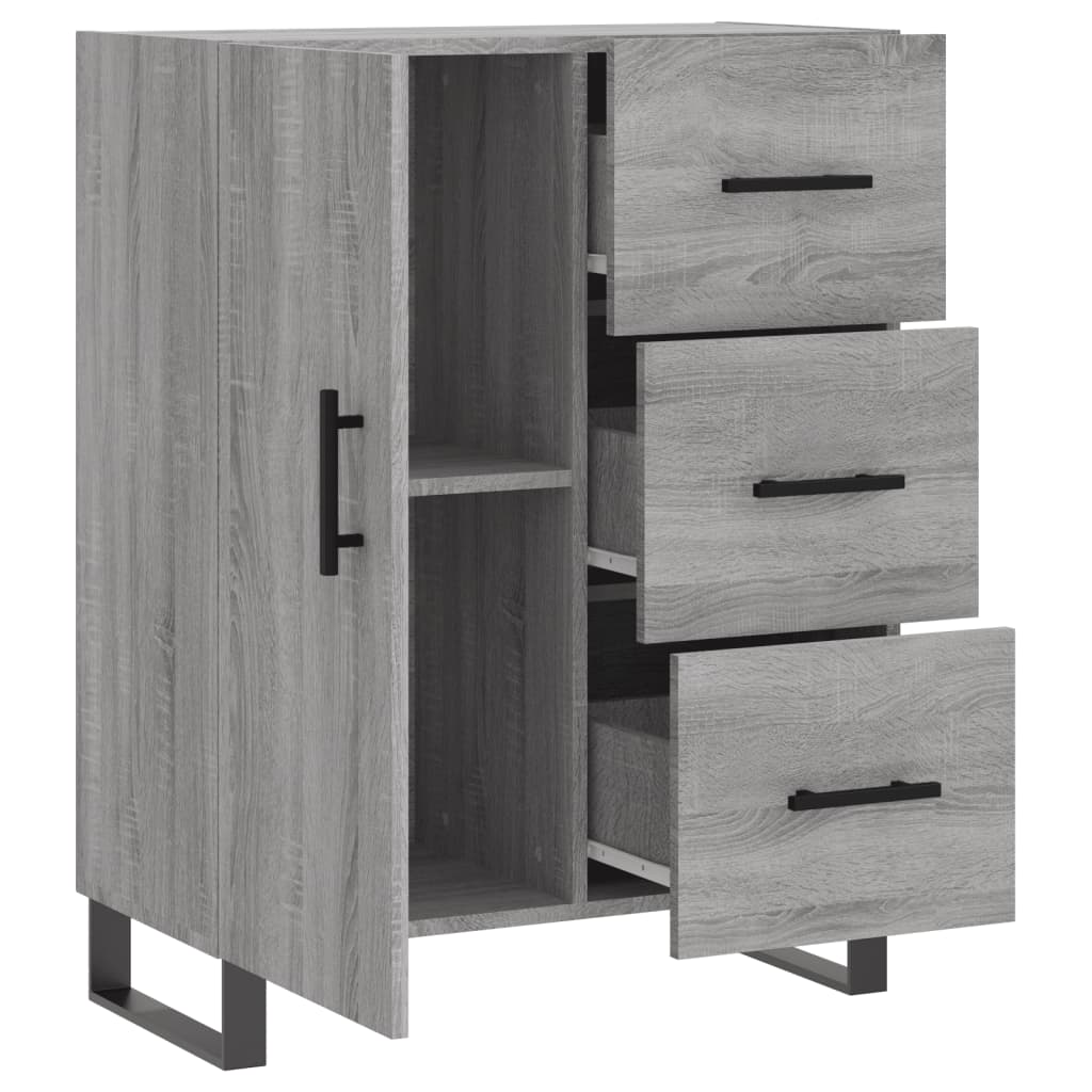 Dressoir 69,5X34X90 Cm Bewerkt Hout Grijs Sonoma Eikenkleurig