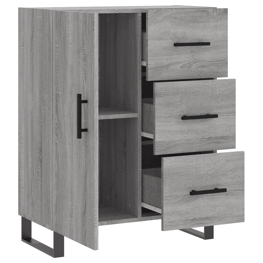 Dressoir 69,5X34X90 Cm Bewerkt Hout Grijs Sonoma Eikenkleurig