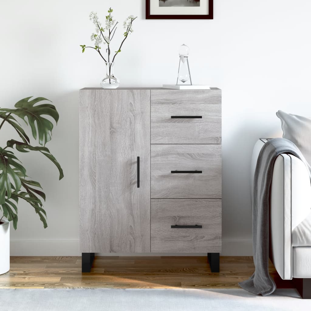Dressoir 69,5X34X90 Cm Bewerkt Hout Grijs Sonoma Eikenkleurig