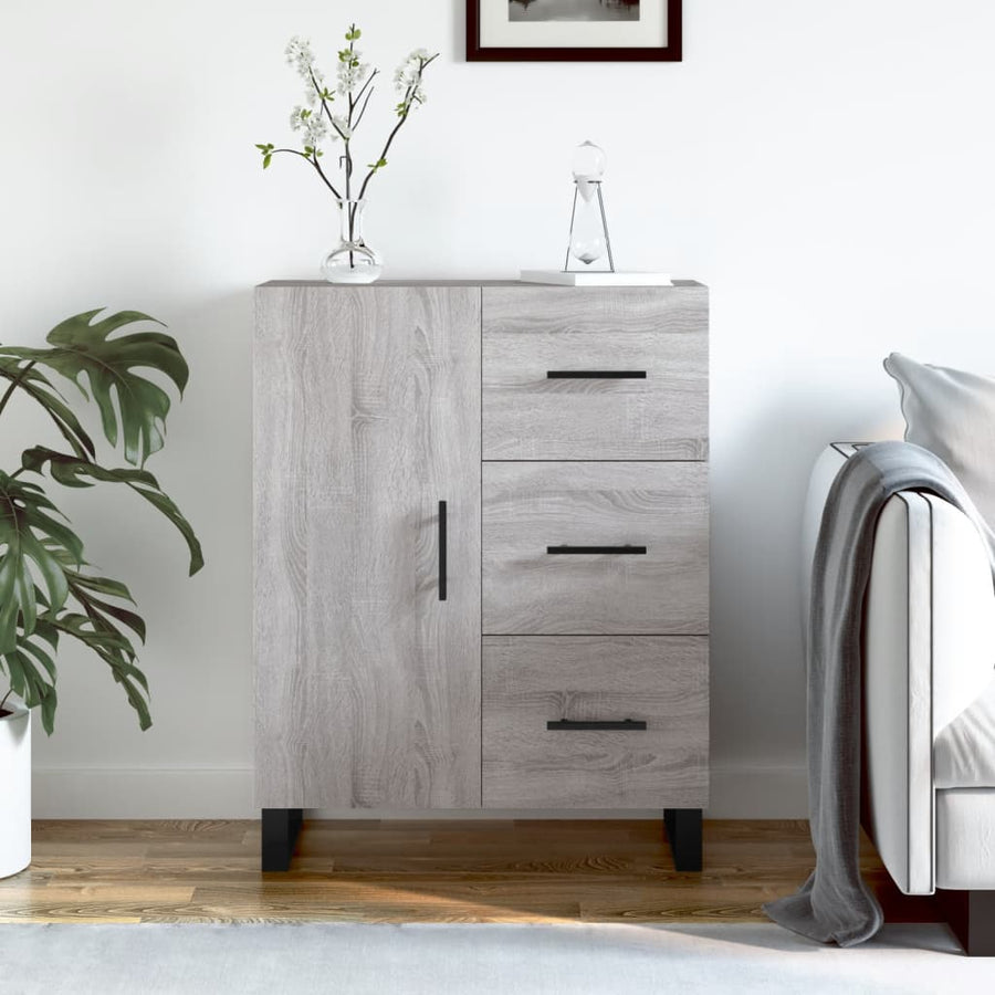 Dressoir 69,5X34X90 Cm Bewerkt Hout Grijs Sonoma Eikenkleurig