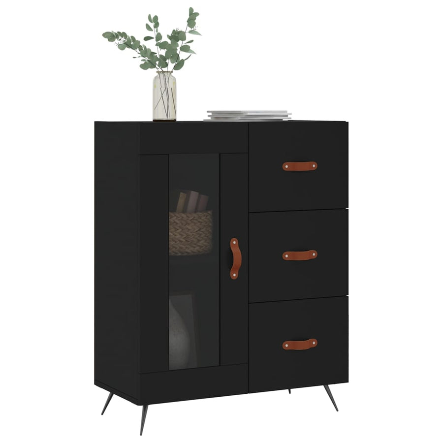 Dressoir 69,5X34X90 Cm Bewerkt Hout Zwart