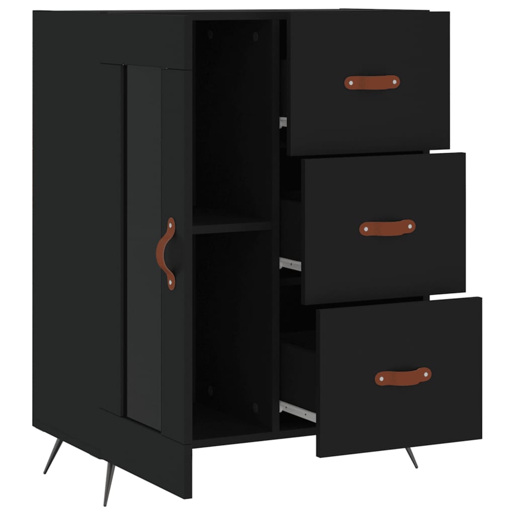 Dressoir 69,5X34X90 Cm Bewerkt Hout Zwart